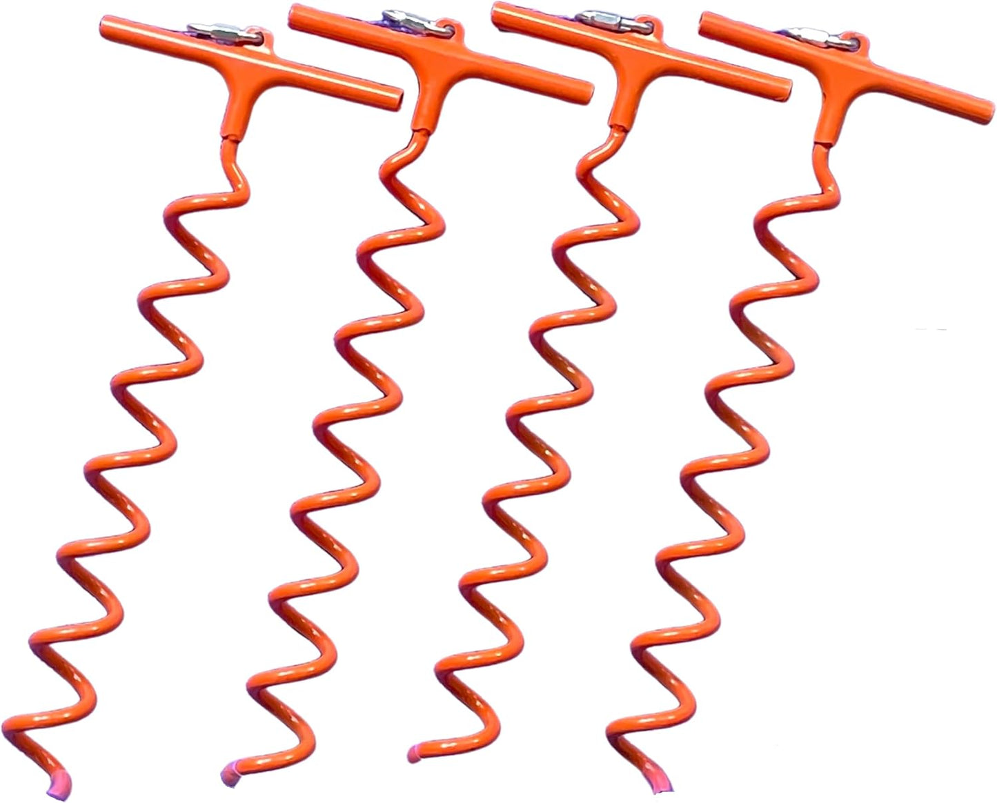 in-N-Out Spiral Ground Anchors - Heavy Duty Screw in Ground Stakes - Corkscrew Earth Anchor Kits- for Canopies, Soccer Goals, Trampolines, Tents, Tarps, Trees and Dog Tie Out