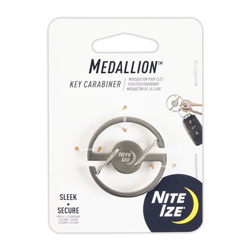 Nite Ize Medallion Key Carabiner, Stainless Steel Key Ring Carabiner With Dual Gates