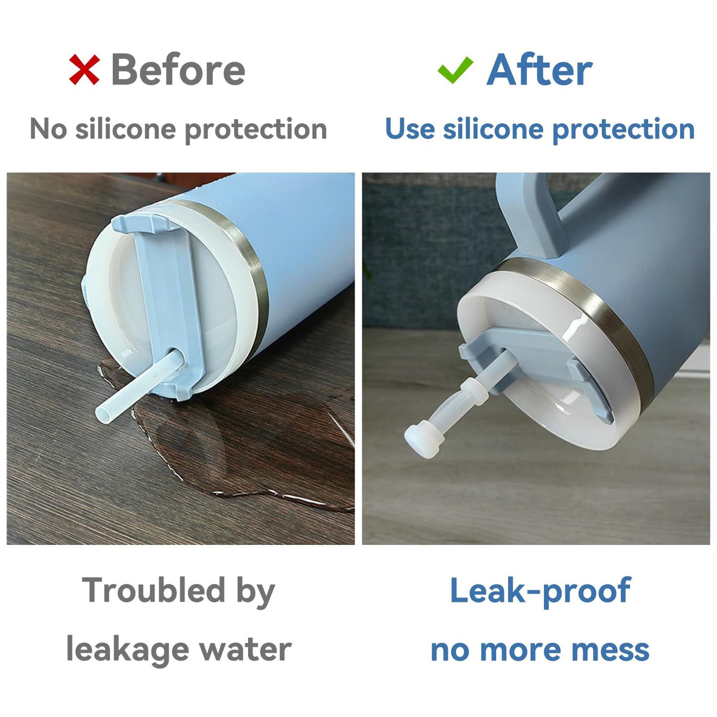 2Sets Stanley Straw Cover, 2.0 Stanley Spill Stopper Compatible 40oz/30oz, Stanley Cup Accessories, Stanley Stopper, Include 2 Straw Lids and 2 Square/2 Round Stanley Leak Stopper,wool white