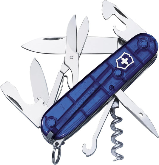 Victorinox Climber Swiss Army Knife, 14 Function Swiss Made Pocket Knife with 2 Blades, Corkscrew and Screwdriver - Black