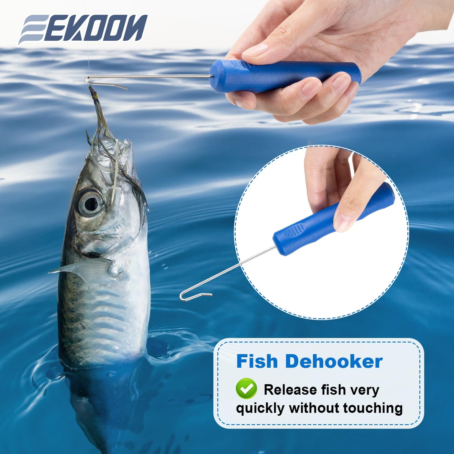 Feekoon Fish Venting Tool, Venting Kit for Deep Sea Fish with Hook Remover and Stainless Steel Needle, Fishing Tackle for Saltwater Fishing Release and Return(5 Pcs)