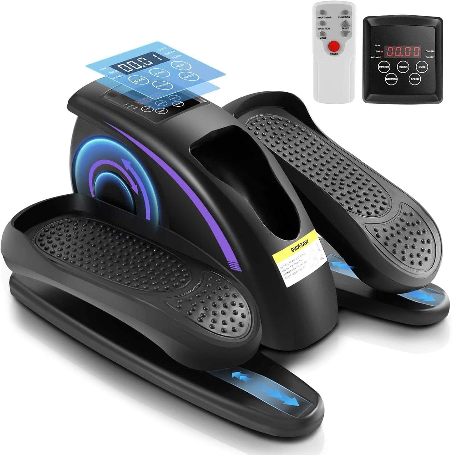 ANCHEER Under Desk Elliptical Machine, Electric Seated Pedal Exerciser, Mini Elliptical Machines for Seniors, LCD Display Monitor, Remote Control, Leg Exerciser for Home (Training Purple)