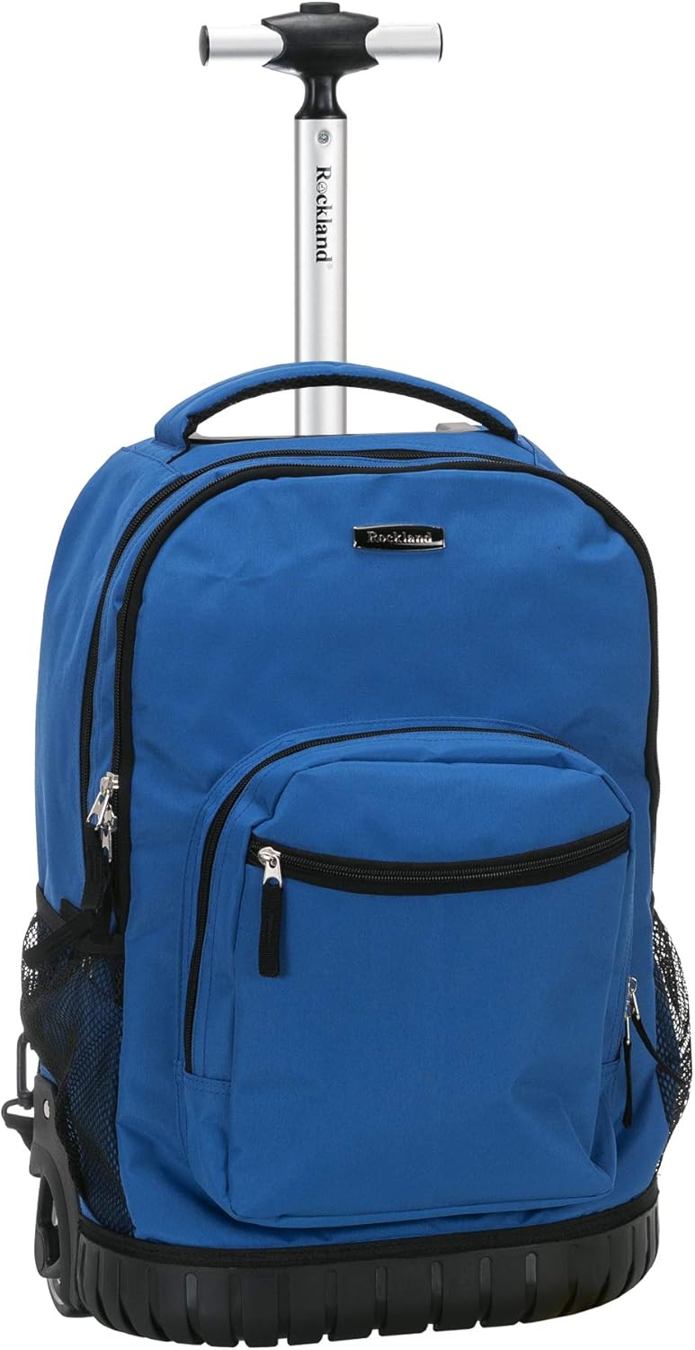 Rockland Single Handle Rolling Backpack, PURPLEPEARL, One Size
