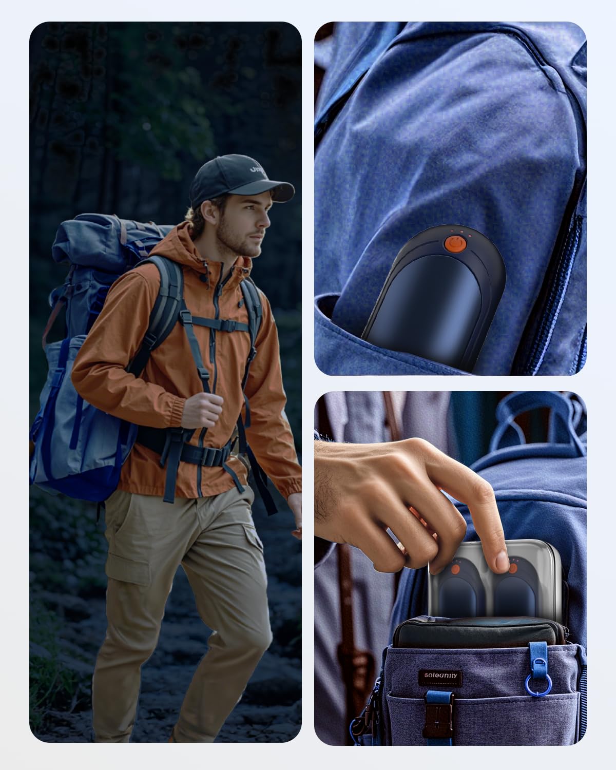 Hand Warmers Rechargeable with 10000 mAh Charging Box，2 Pack Portable Electric Handwarmers, Reusable Pocket Heater Great for, Hunting, Golf, Camping, Raynauds, Christmas Outdoor,Women Men Gifts