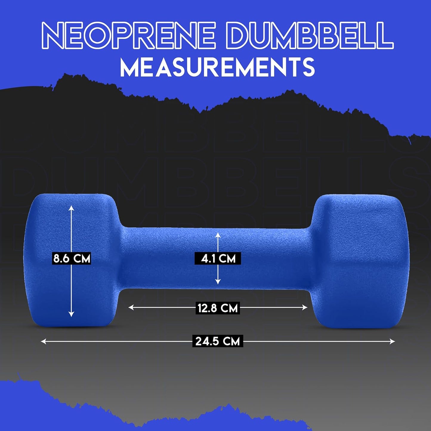 Neoprene Dumbbell Set of 2, Non-Slip, Hex Shape, Free Weights for Muscle Toning and Strength Building - Portable Home Gym Hand Weights
