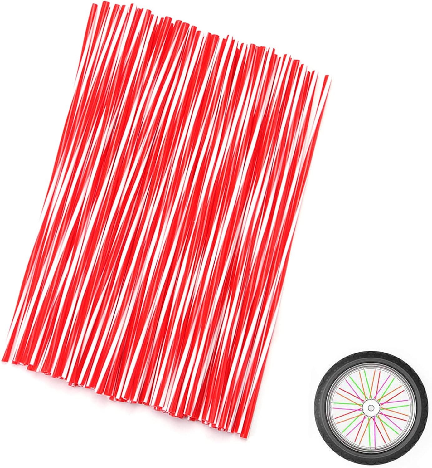 72Pcs Universal Spoke Skins Cover - Ovelur Wheel Spoke Wraps Skins Pipe Trim Decoration Protector For Motorcycle Dirt Bike Yamaha Harley Suzuki(Pink)