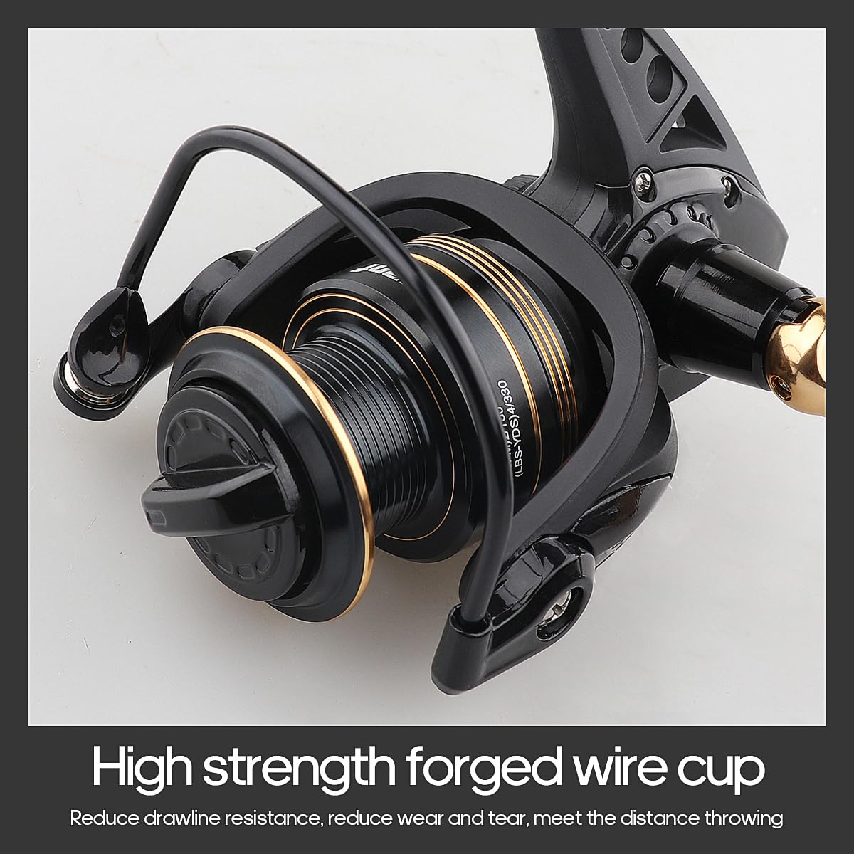 Frwanf Spinning Reel, Freshwater and Seawater Fishing Reel, Max 17.6lb Carbon Resistance, High Speed Gear Ratio, Premium New Rolling Bearing and Drive Gear, Metal Spool and Handle (FMCF2000)