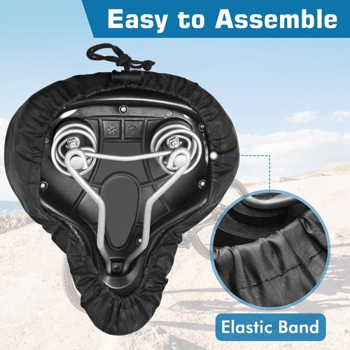 Zacro Bike Seat Cover - Waterproof Rain & Dust Protector, 2 Pcs Washable Bike Seat Cushion for Women/Men City/Mountain