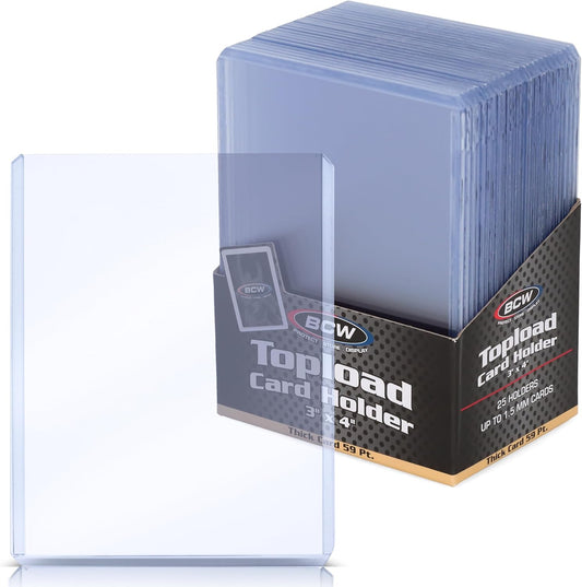 BCW 108 PT. Thick Card Topload Holder - Pack of 1 | Durable Rigid PVC Toploader | Toploaders for Memorabilia, Jersey, Patch, and Relic Cards