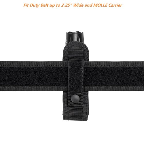 TACNEX Open Top Flashlight Holder Nylon Pouch Duty Belt MOLLE Torch Holster Tactical Light Carry Case Tool Carrier Gear Sheath Belt Clip Strap (Short(Height: 5"))