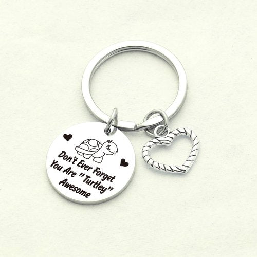 ZQEOU Turtle Gifts For Turtle Lovers Keychain Turtle Birthday Jewelry Turtle Motivational Gift For Best Friend Jewelry Wife Gift Bestie Gift Turtle Daily Reminder Keychain Turtle Encouragement Gift