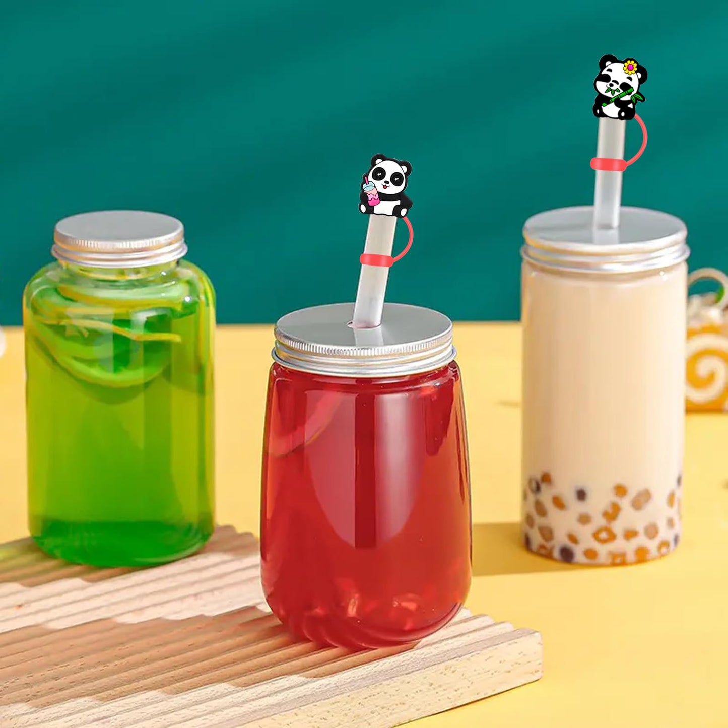 8 Packs Straw Cover Cap for Stanley Cup, Silicone Straw Topper Compatible with 30&40 Oz Tumbler with Handle, 10mm Reusable Straws Tips Lids, Red