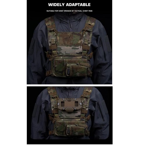 Tactical Modular Panel with Hook and Loop for Tactical Chest Rig Huntting Vest (Black)