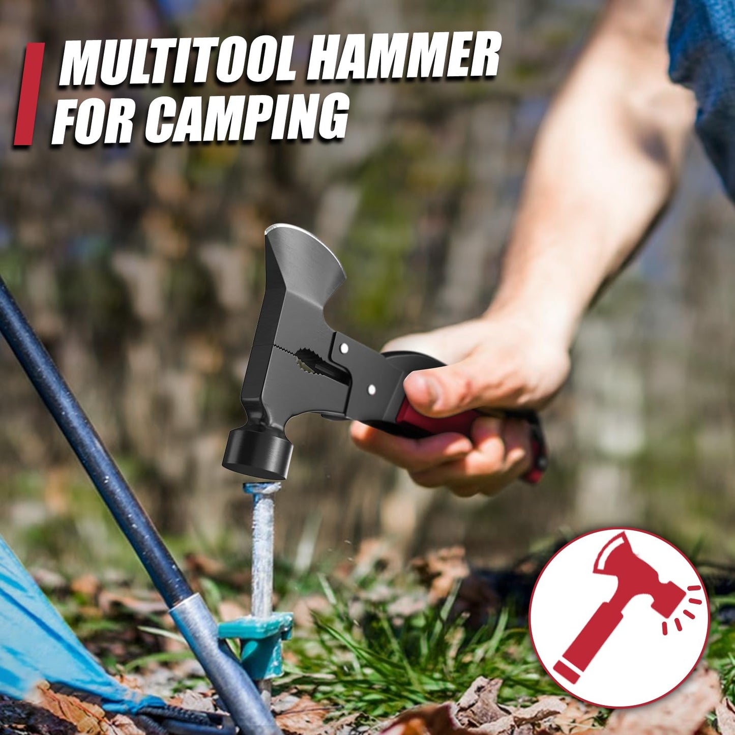 15 in 1 Multitool Axe Hatchet, Fathers Day Dad Gifts from Daughter Wife Son, Camping Accessories Survival Gear, Multi Tool for Camping Hiking Survival, Cool Gadgets Gifts for Men,Husband, Boyfriends