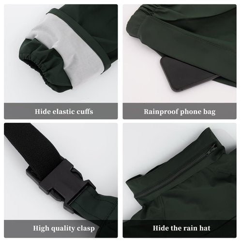 VUVEA Rain Suit For Men & Women Waterproof Heavy Duty Rain Gear Reflective Jacket & Bib Pants for Fishing Outdoor Work Raincoats