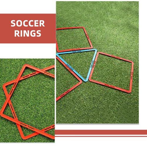 POPETPOP Square Agility Rings, 6pcs Speed Rings, Youth Agility Footwork Training Speed Hurdles Ladder Fitness Equipment Sport Workout Home Gym