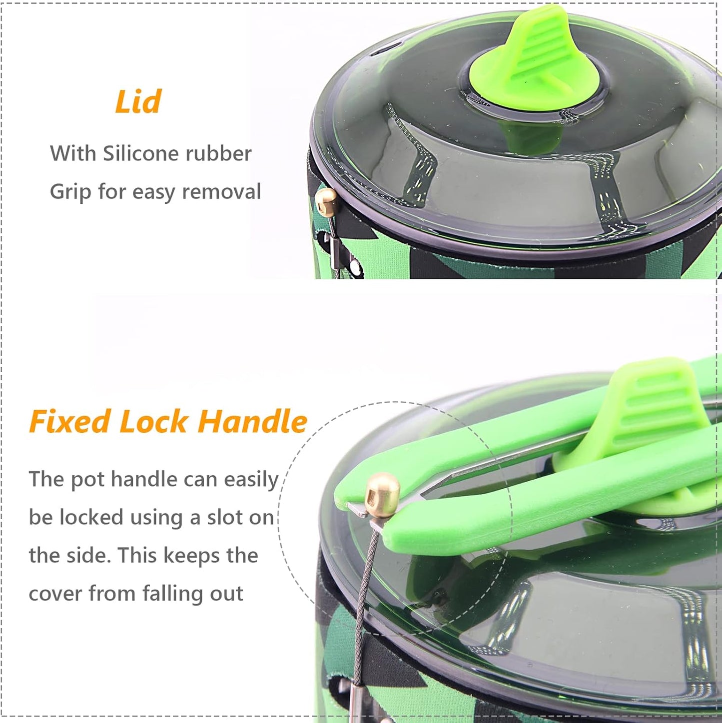 Fire-Maple Camping Backpacking Stove Camp Stove Backpacking Cooking Set 1L Camping Pot Fixed Star 2 Cooking System (Green)