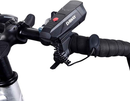 DAWAY A14 Electric Bike Horn - 110dB Loud Alarm with 5 Sound Modes & Free Screwdriver - Perfect Cycling Safety Gift for Kids & Adults