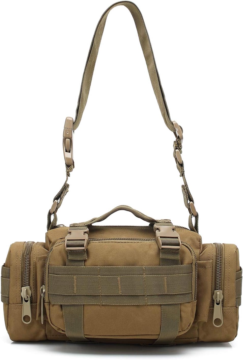 3P Military Duffel Waist Bag, Molle Bicycle/Motorcycle Waterproof Fanny Packs Camera Bag Camo EDC Utility Pouch Crossbody with Shoulder Strap Hand Carry