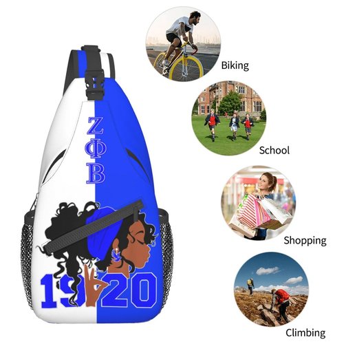 Sling Bag for Women Sorority Paraphernalia Gifts Lightweight Crossbody Daypack with Adjustable Chest Bag for Sports Travel, Hiking