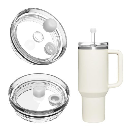 Stanley 40 oz Tumbler Lid Replacement with Straw Cover, Leak Proof, Spill Proof, BPA Free