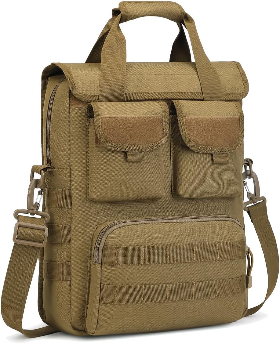 ArcEnCiel 12.9-14 Inch Laptop Tactical Messenger Bag Men MOLLE Sling Pack Briefcase Gear Handbags Utility Carry Satchel