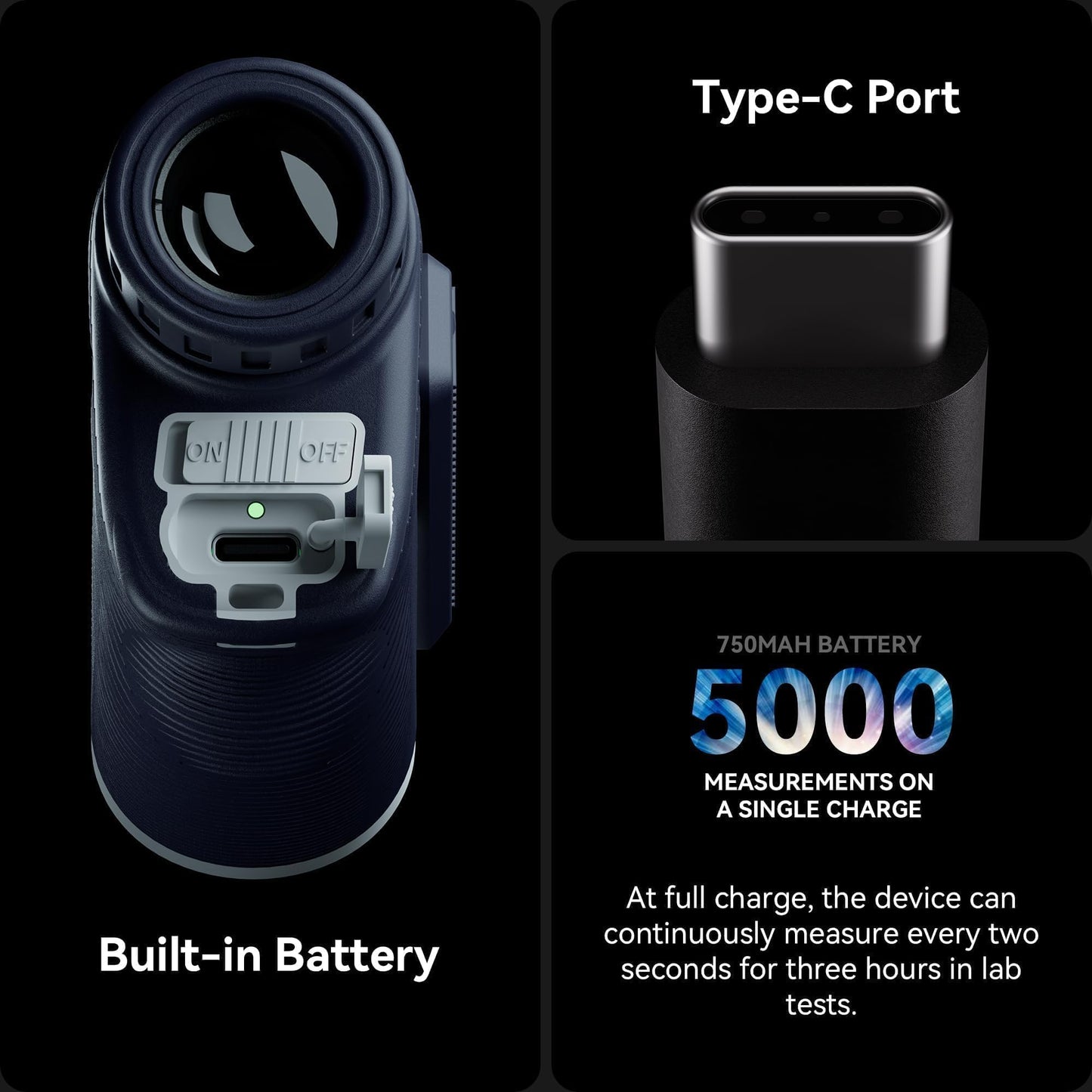 Gogogo Sport Vpro Golf Hunting Range Finder 2500 Yards Laser Rangefinder ZeroIn Disc Golfing with Slope Magnet (Black)