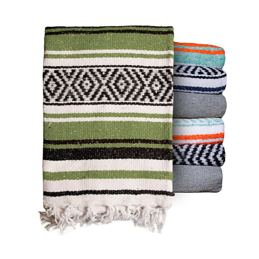 $averPak BodyForge Authentic Mexican Falsa Yoga Blanket (Green/Black/White)