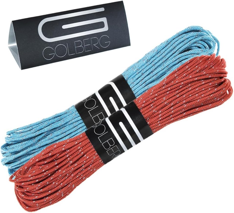 GOLBERG G 1.8mm Fluorescent Reflective 95lb Paracord – 20 Meters – Perfect for Guyline, Tent Rope, Camping, Hiking – (Reflective Neon Turquoise/Scarlet Red)