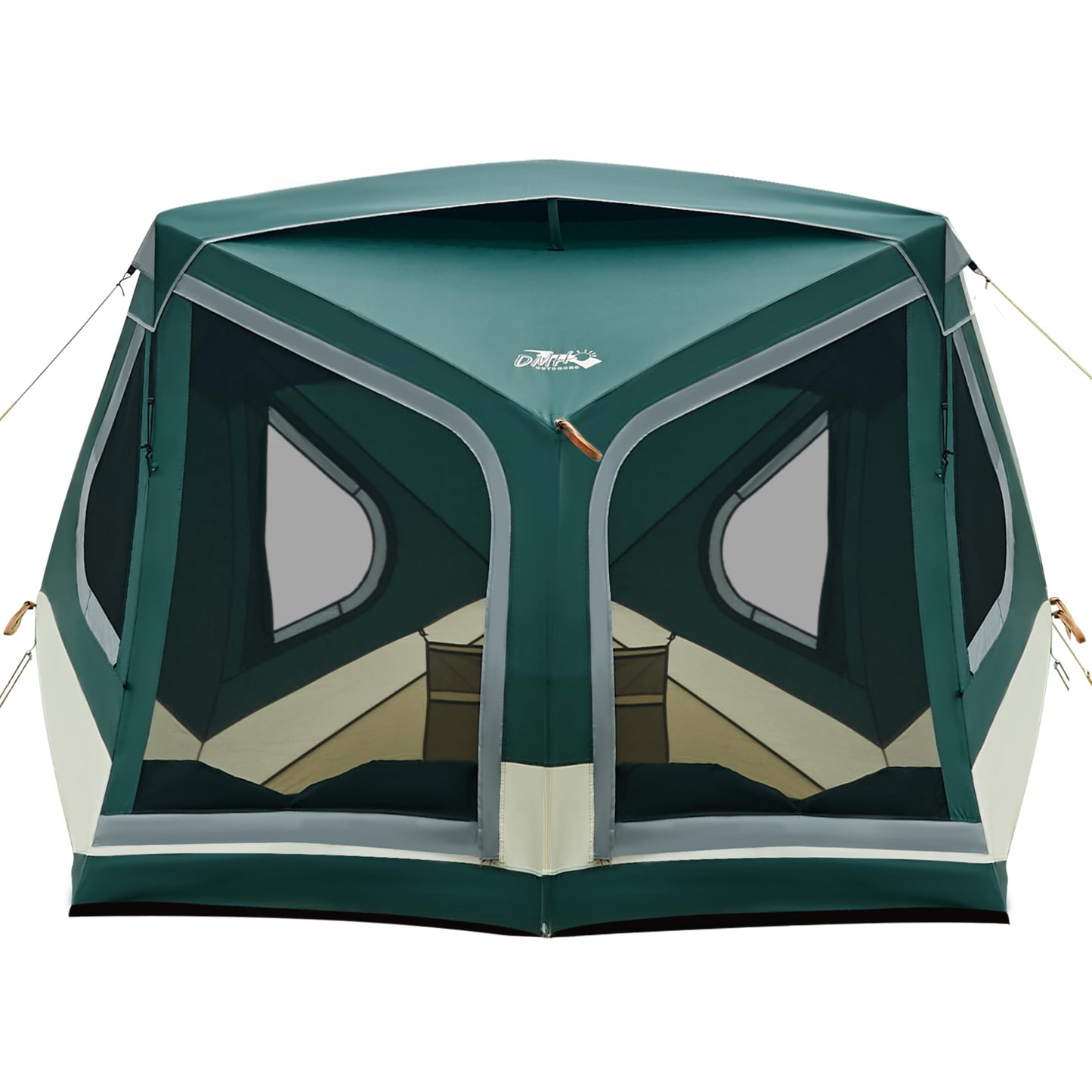 4 Person Instant Pop up Tent, Easy 60 Second Setup Family Tents for Camping, Camping Hub Tent, 2 D-Shaped Doors & 4 Mesh Windows, Spacious Interior, Upgraded Ventilation