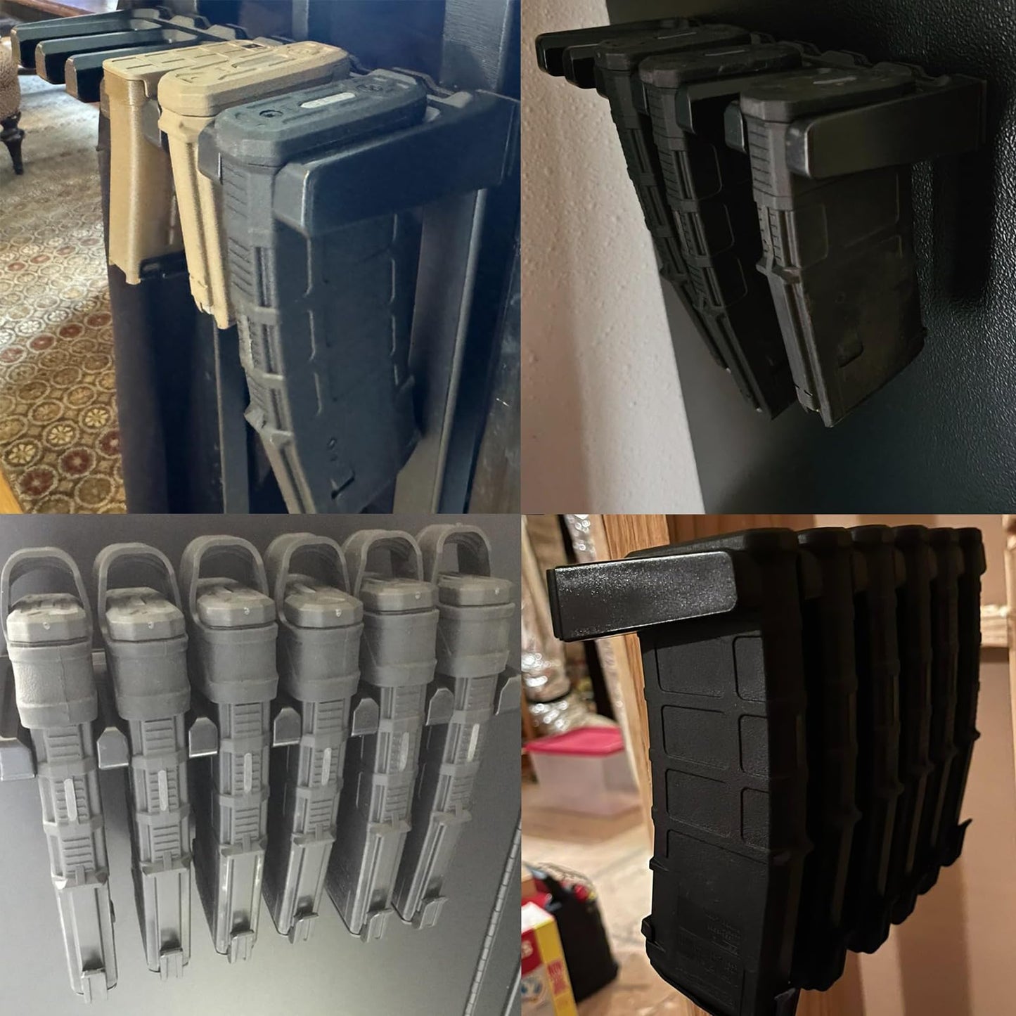 ABS Mag Holder|Magnetic PMAG Wall Mount for Gun Safe Locker Vechile and Wall AR Mag Storage|Home Magazine Storage Rack Fit Pmag Glock, Amend 2, Hexmags, MFTmags Magpul mag AR Magnetic Mag Holder