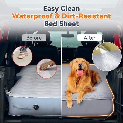 GOTIDY Full Sheets for Car Bed Air Mattress, Car Air Mattress Sheets for Car SUV Mattress Dirt Resistant, Ultra Soft TPU Waterproof (Grey)