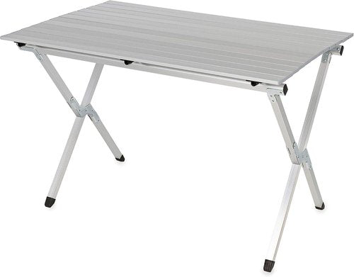 Camco Aluminum Roll-Up Table with Carrying Bag | Lightweight & Easy-to-Carry | Comfortably Sits 4-6 People | Ideal for Tailgating, Camping, The Beach, Parties & More (51892)