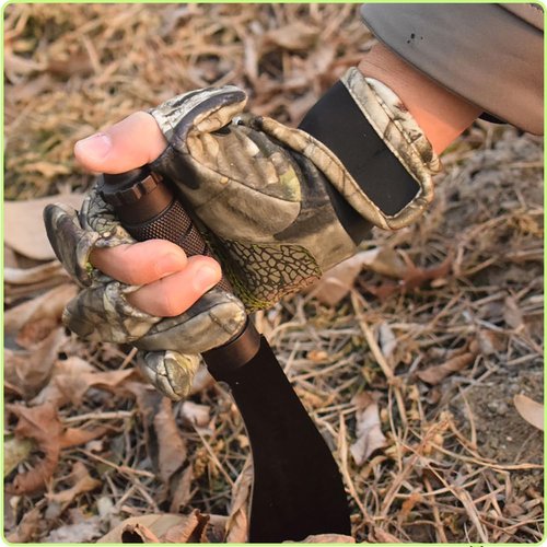 Taeku Camo Gloves Lightweight Full Finger Hunting Camouflage Accessories Pro Anti-Slip Fishing Gloves Archery Accessories Hunting Outdoors (Thickening L)