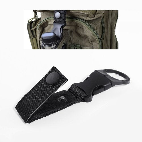 Bottle Hanging Buckle Clip Outdoor EDC Tactical Nylon Webbing Strap Holder Quickdraw Carabiner Carrier Belt for Hiking, Pack of 3