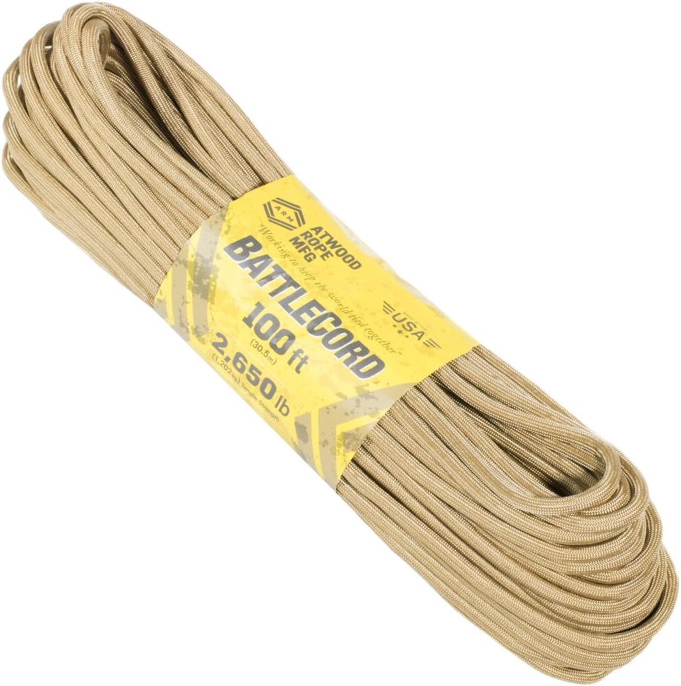 5.6mm BattleCord – Ultra Strong & Tough Rope – 2650lb Tensile Strength – USA Made