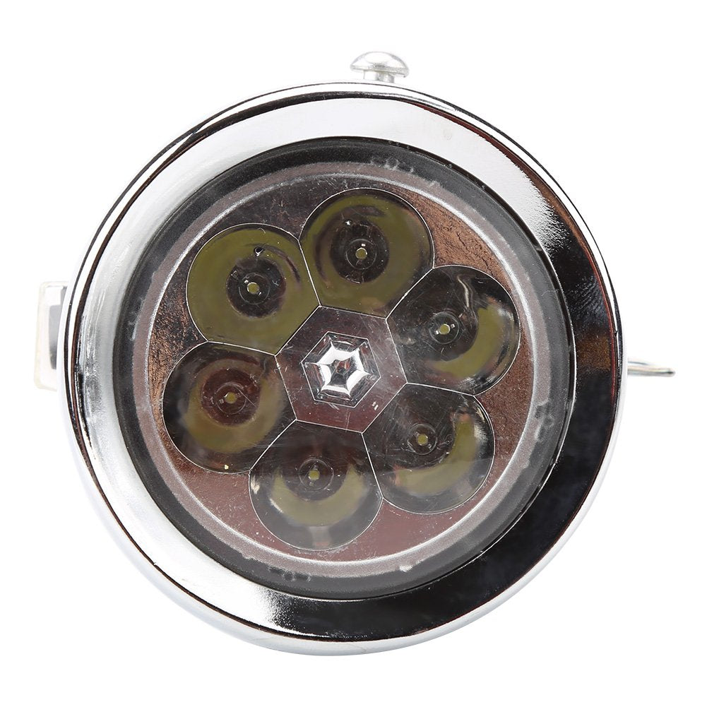 Headlight, 6 LED Light Vintage Front Light Headlight Flashlight Headlamp with Bracket (Silver)