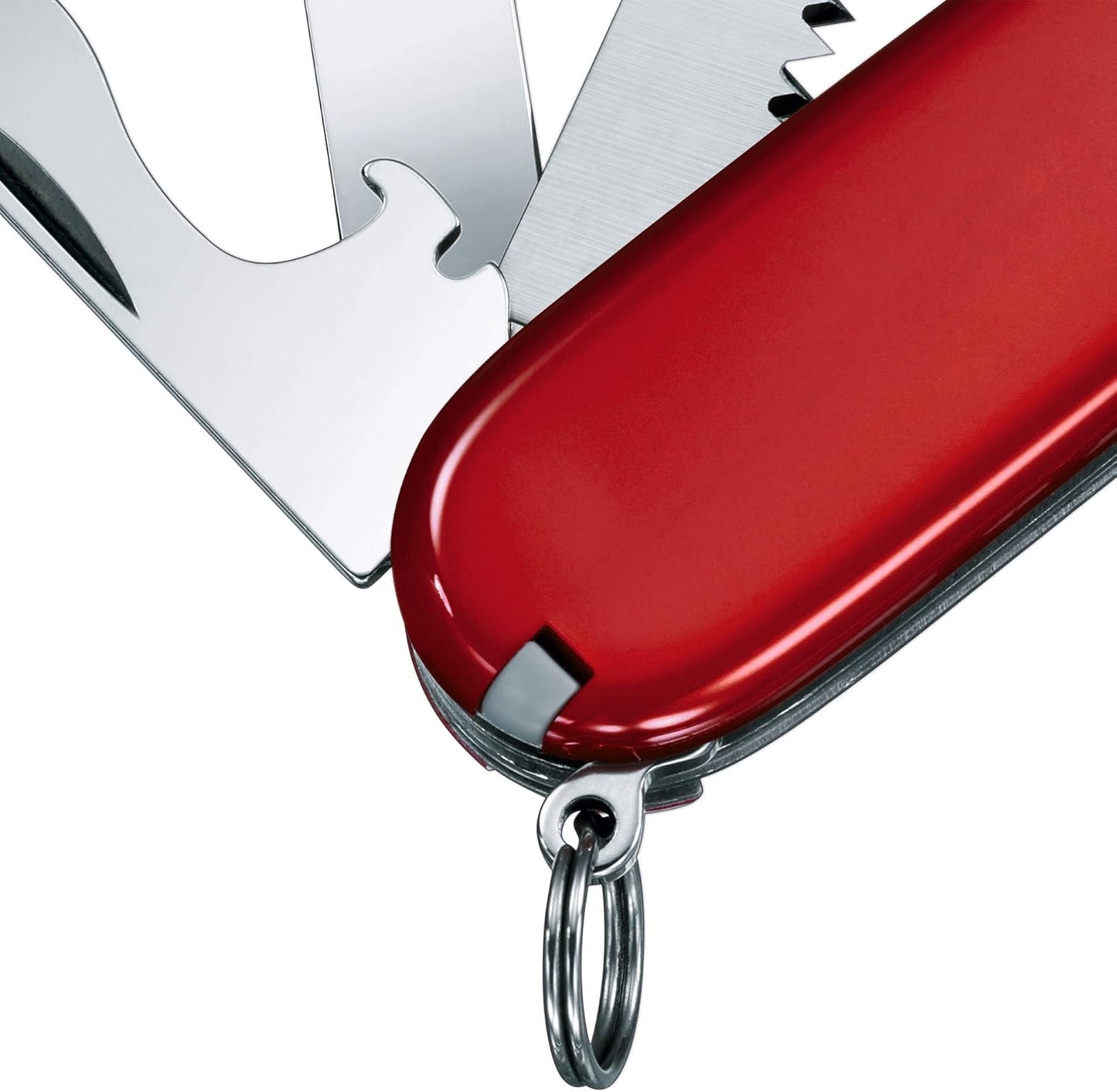 Victorinox Camper Swiss Army Knife, 13 Functions, Swiss Made Pocket Knife with Large Blade, Screwdriver, Tweezers and Key Ring - Red