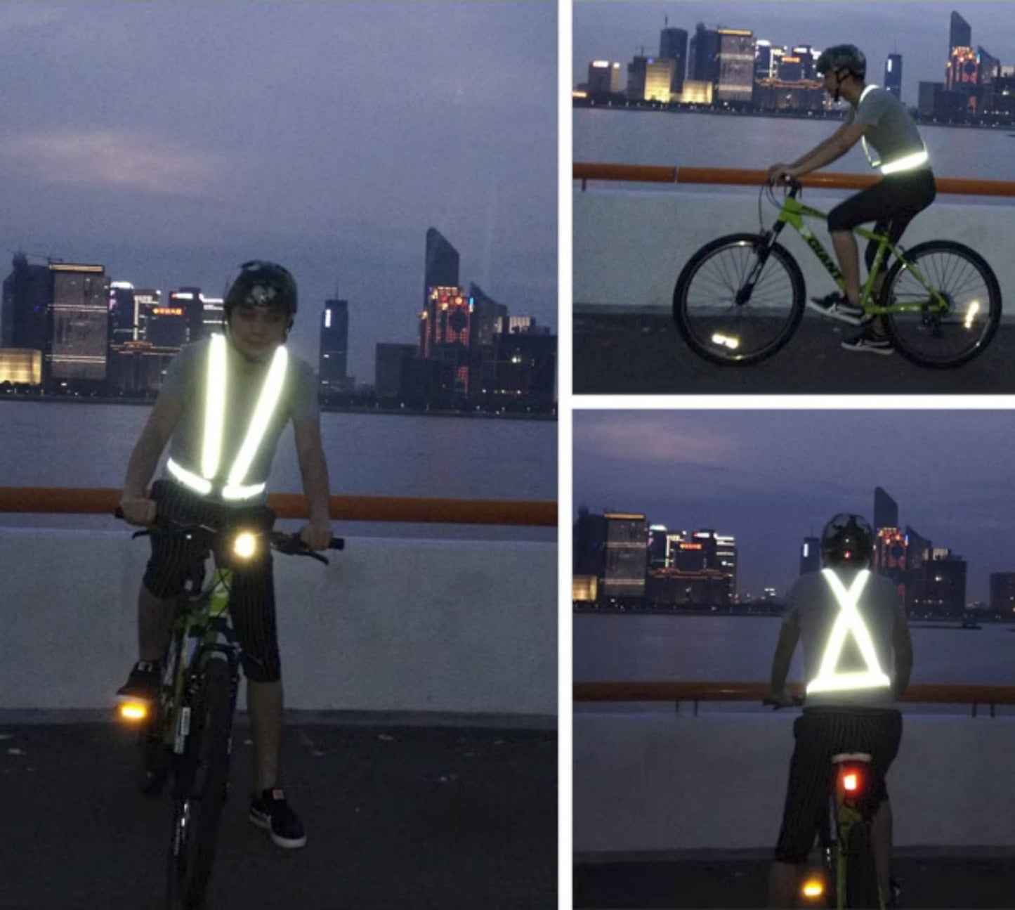 Accfore Reflective Safety Vest Set of 6,High Visibility Vest Adjustable Straps,Safety Reflective Gears for Walking,Running,Outdoor Jogging,Cycling,Workers(Blue)