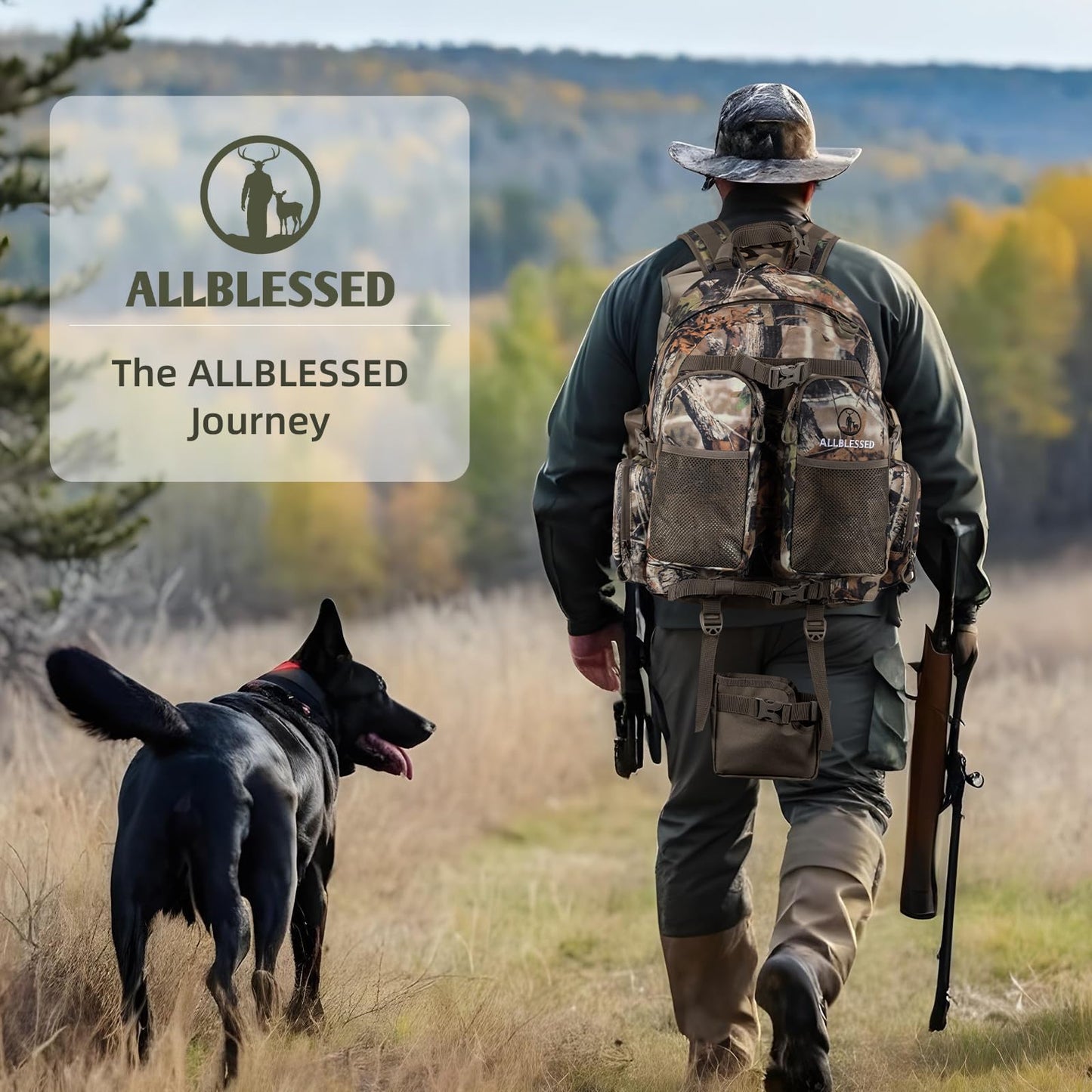 ALLBLESSED hunting backpack for men Waterproof Camo Pack Hunting gifts for men gear Hunting Day Pack-BlessedBark-35L