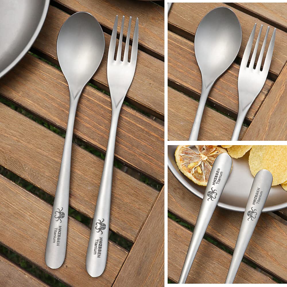 Funien Lightweight Titanium Fork for Home Outdoor Camping Hiking Picnic