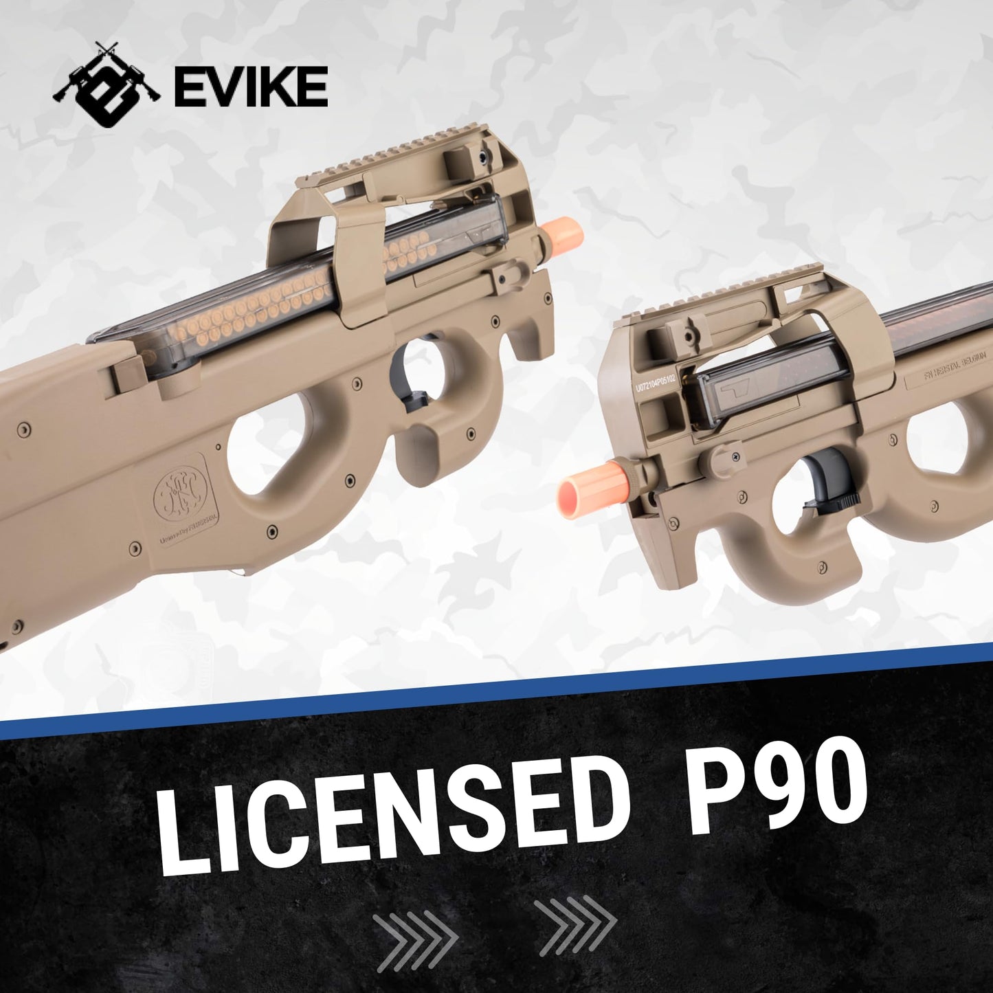 Evike Airsoft - FN Herstal Licensed P90® Full Size Metal Gearbox AEG Airsoft (Color: Dark Earth/Gun Only)