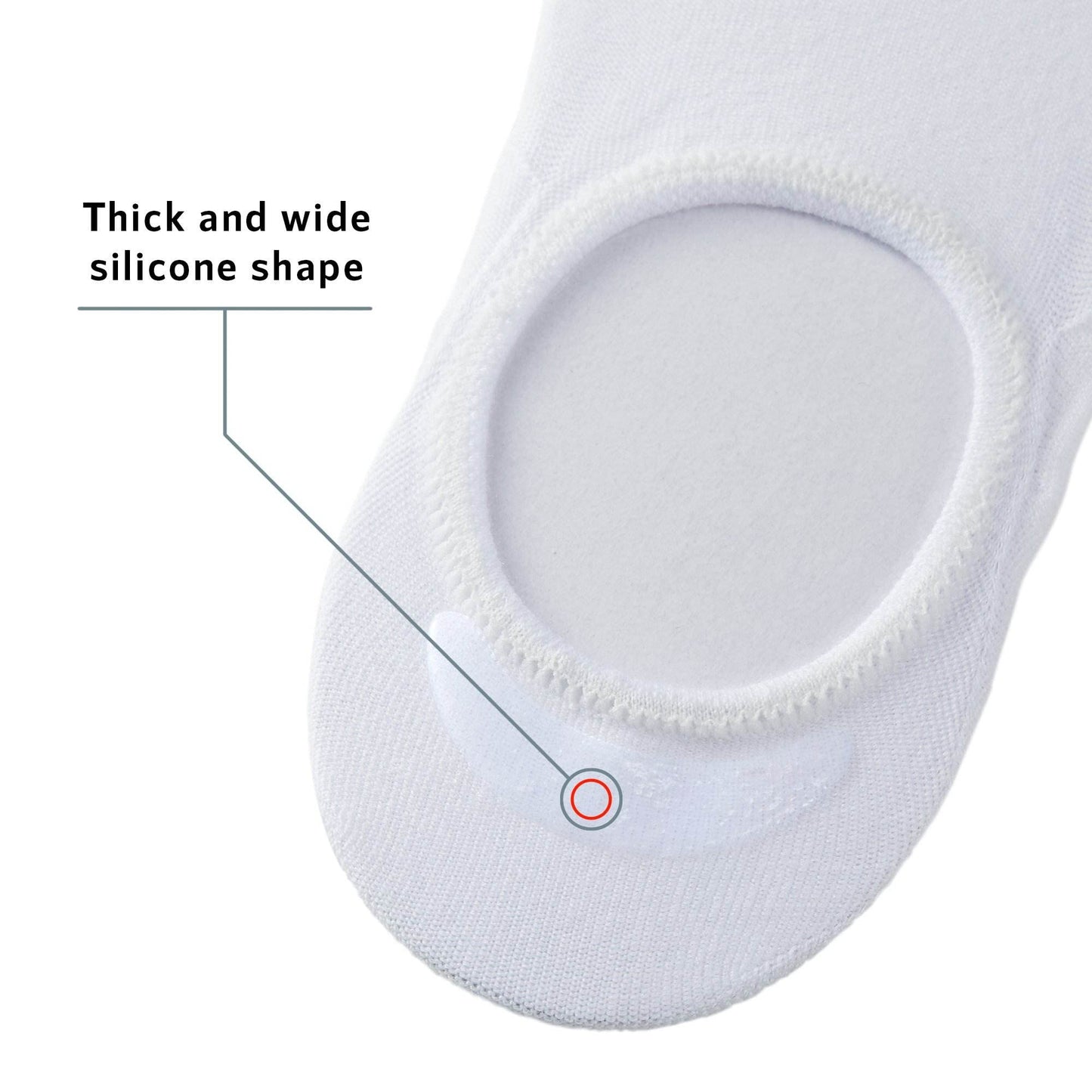 MONFOOT Men's/Women's 10 Pairs Invisible No Show Non slip Socks, White Black Small Multipack