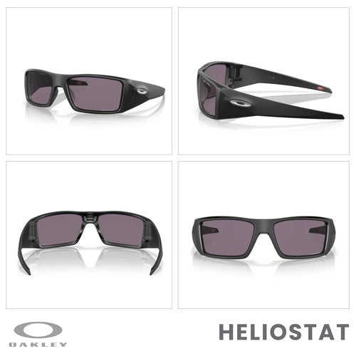 Oakley Heliostat OO9231 923101 61MM Matte Black/Prizm Grey Rectangular Sunglasses for Men + BUNDLE Accessory Leash +BUNDLE ACCESSORY EYEWEAR Kit