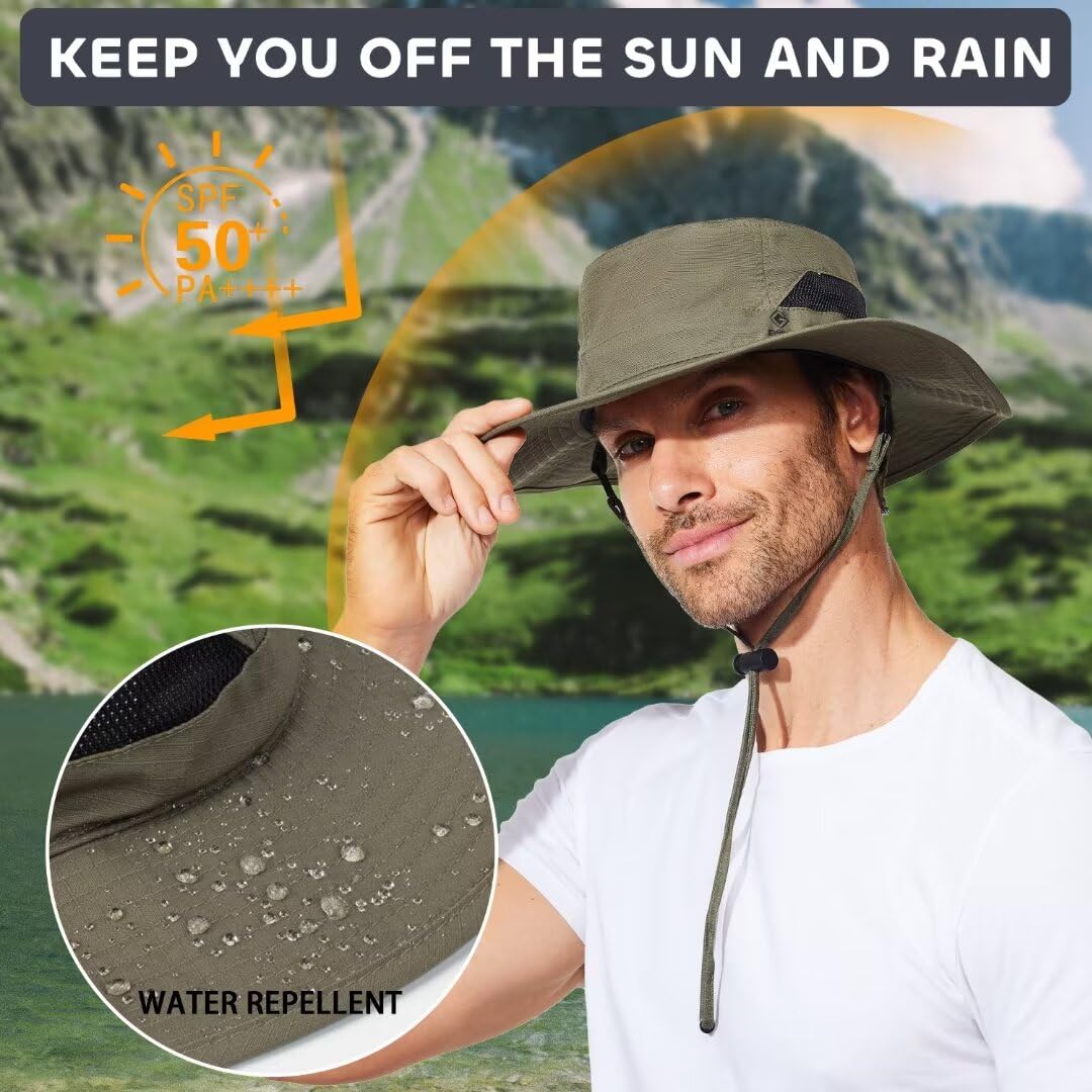 G GIEPHT Fishing Hat for Mens Women Sun Hat Wide Brim Bucket Hat SPF UV Protection XXL XXXL Large Size Big Head Tall Oversized Mesh Breathable Vented Summer Beach Hiking Safari Golf Outdoor Gardening