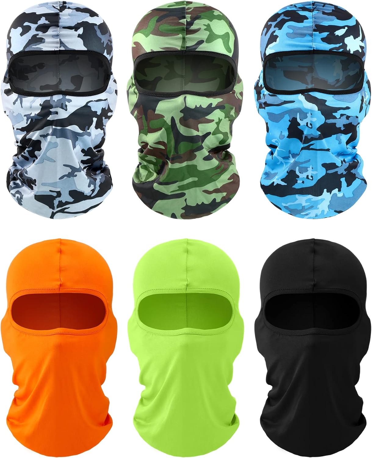 6 Pcs UV Protection Ski Mask Balaclava | Summer Full Face Cover for Men & Women
