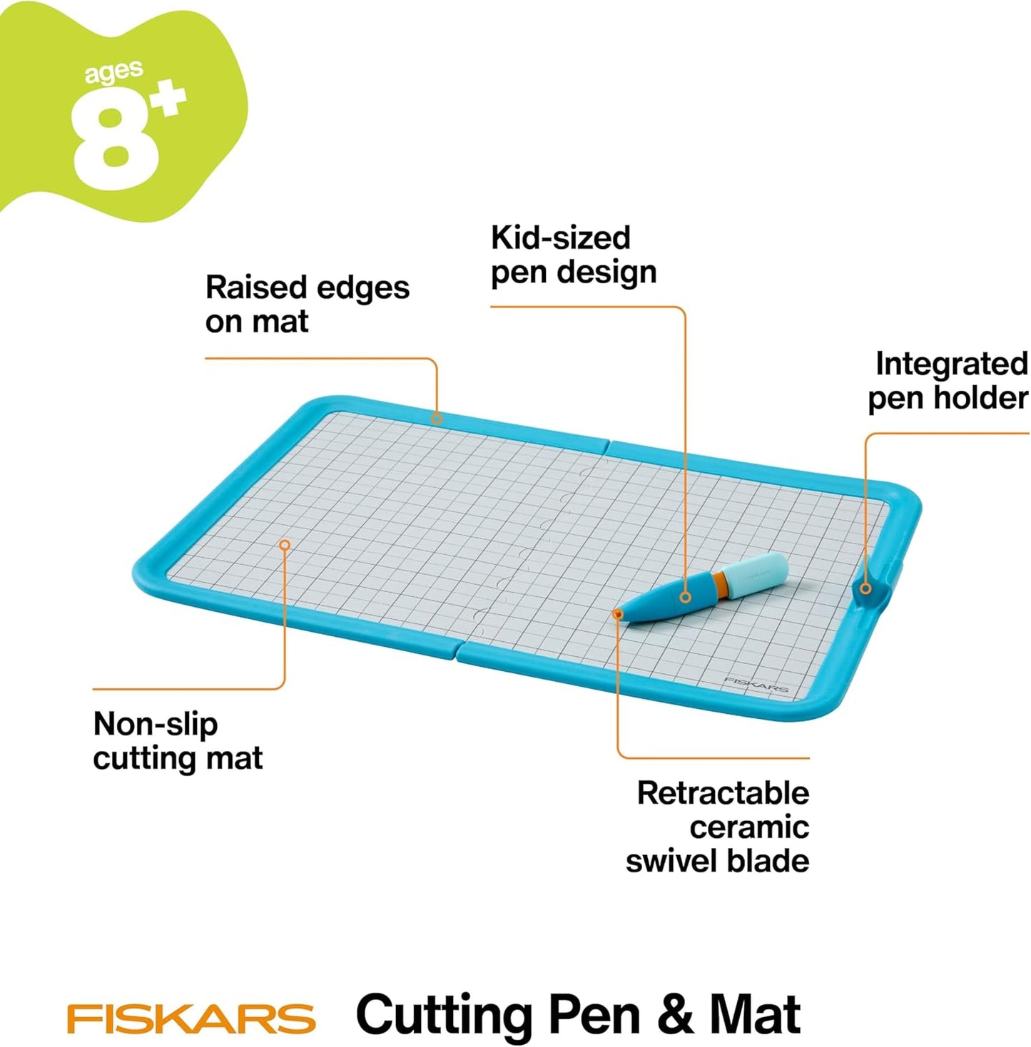 Fiskars Kids Junior Paper Trimmer – Turquoise Safe and Easy Paper Cutter for Crafting and School Projects 7 x 11.5 Inches