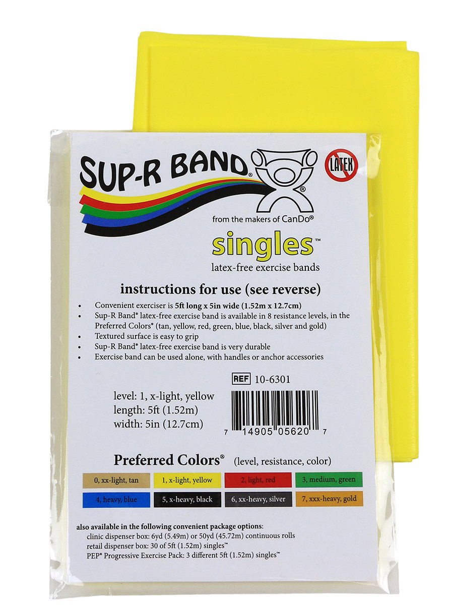 CanDo 10-6323 Sup-R Latex Free Exercise Band, 50yds Length, Green-Medium