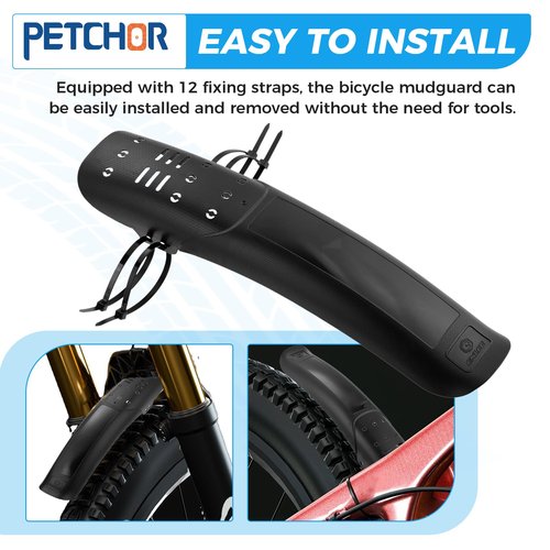 PETCHOR 2 PCS Universal Mountain Bike Fender, MTB Bicycle Mudguard, Front and Rear Fenders Mud Guard, 14.37" Length 3.15" Width