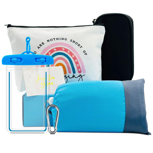 ainifv Beach Lover Gifts for Women, 4 in 1 Gifts for Beach Lovers, Beach Themed Gifts, Ocean Lover Gifts, Kit for Men Friends Including 78.7" x 82.7" Beach Blanket